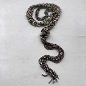 Vintage High End Silver Tone Bayadere Necklace